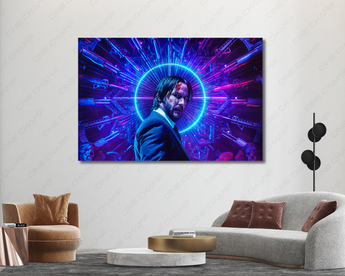 John Wick gun themed movie canvas
