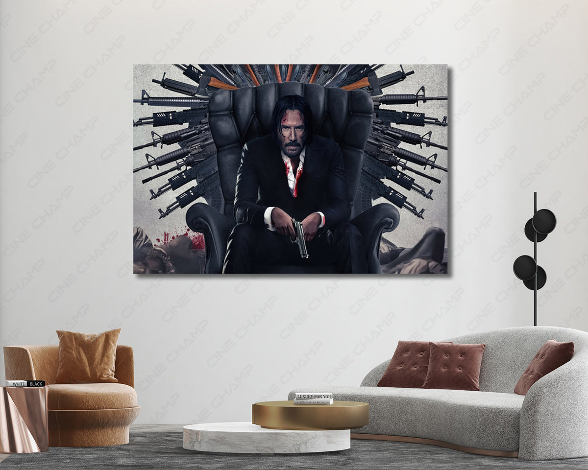John Wick guns cinematic canvas print