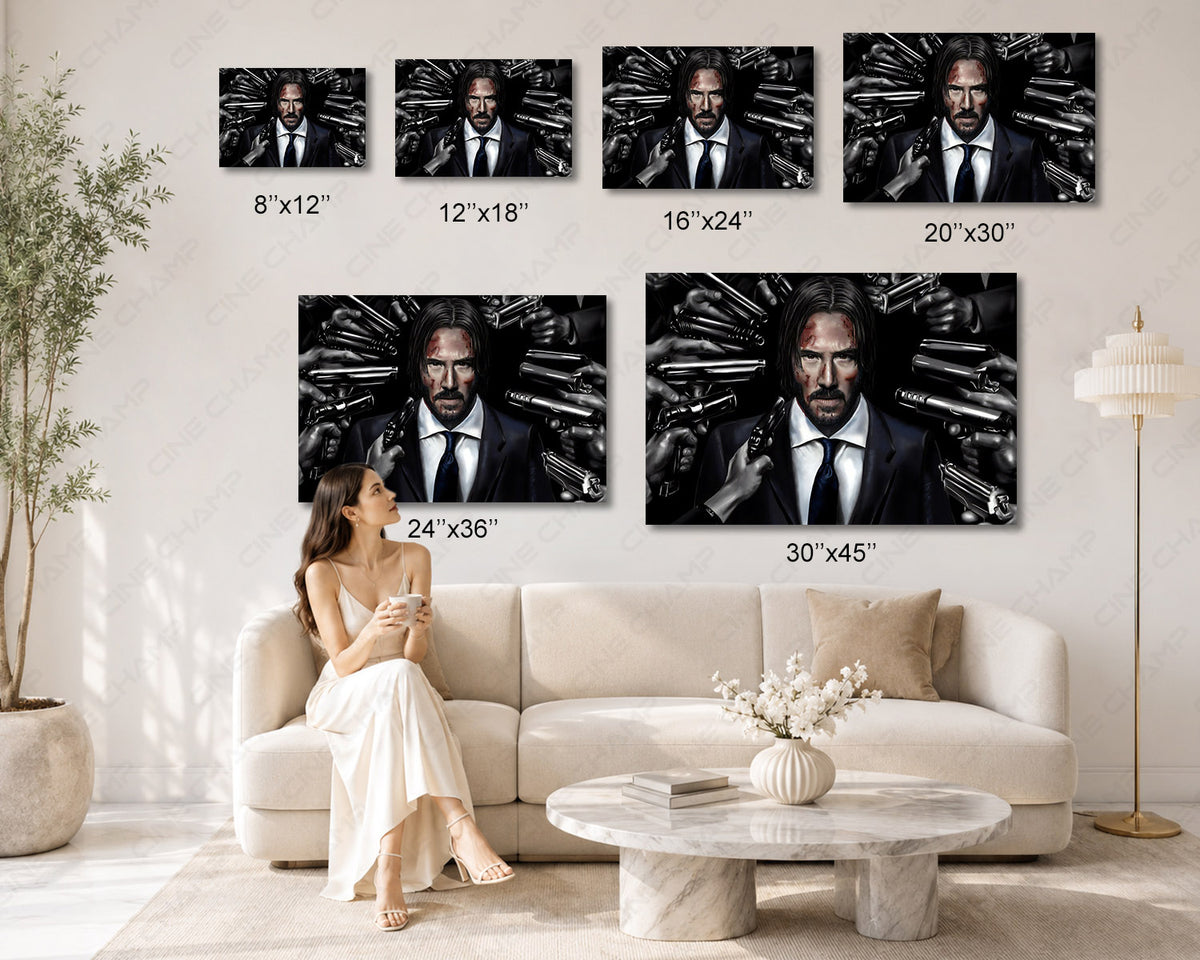 John Wick iconic movie wall artwork