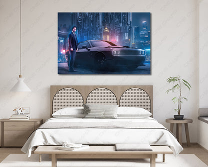 John Wick movie car premium wall canvas