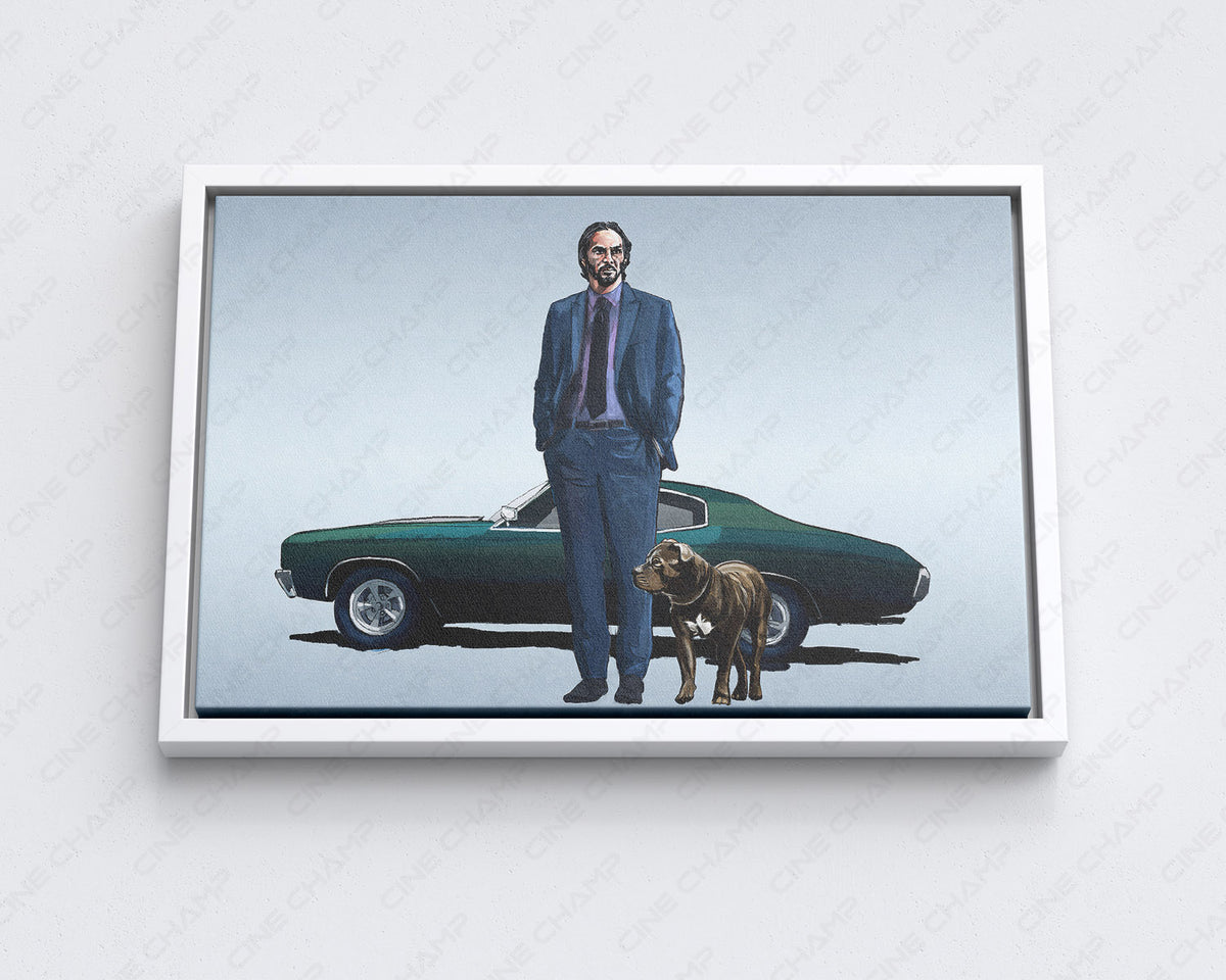 John Wick muscle car canvas