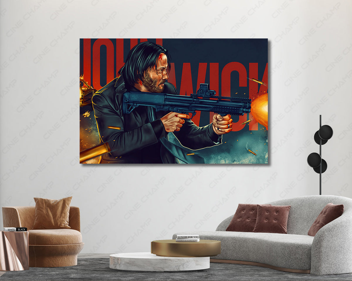 John Wick painted collector wall art
