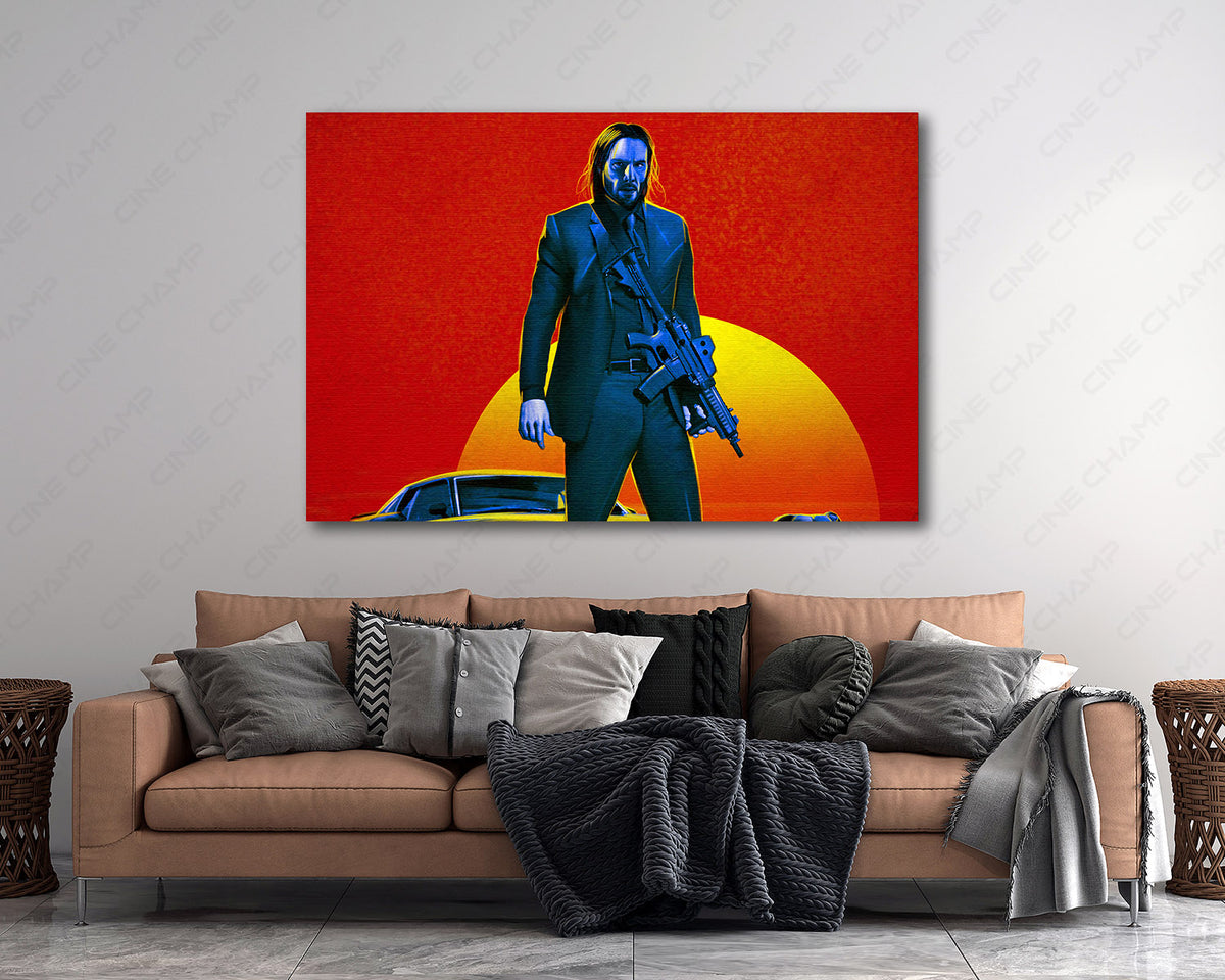 John Wick pop art canvas print