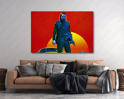 John Wick pop art canvas print