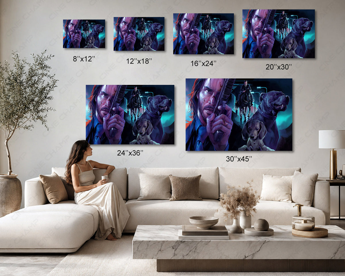 John Wick powerful character premium canvas display