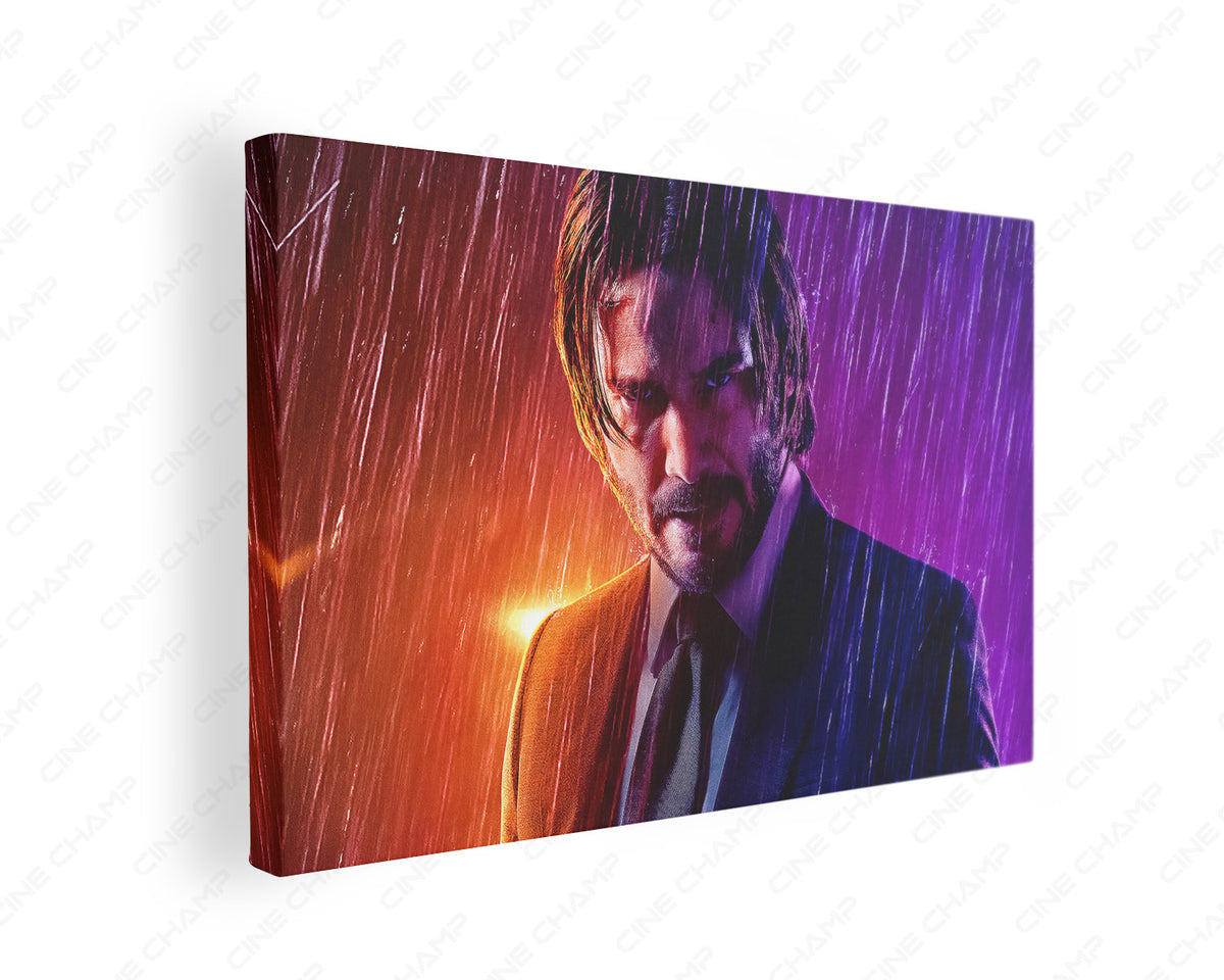 John Wick rain cinematic canvas wall art