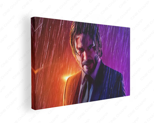 John Wick rain cinematic canvas wall art