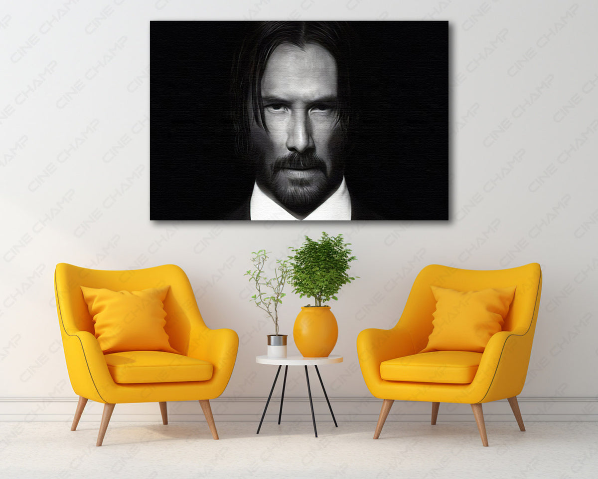 John Wick reflective canvas print
