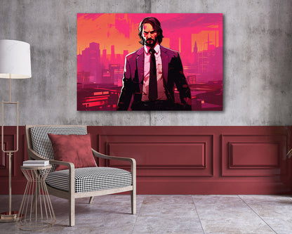 John Wick retro gaming inspired canvas print