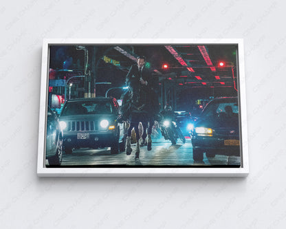 John Wick stable confrontation cinematic wall art