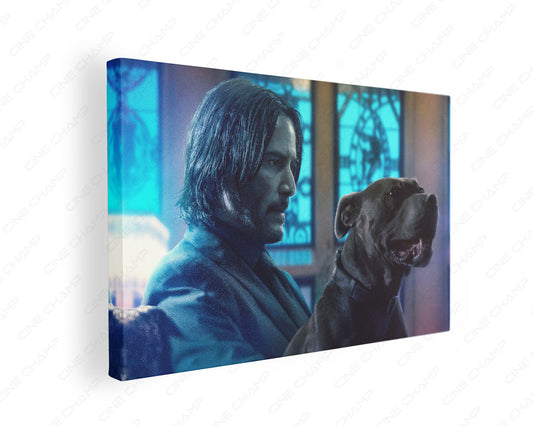 John Wick with dog cinematic canvas wall decoration