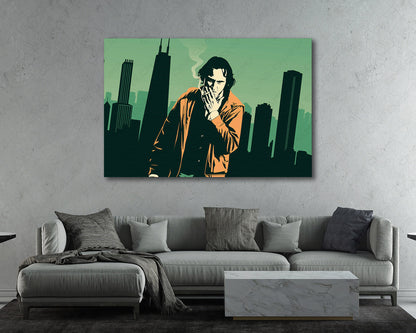 Joker smoking cinematic canvas print