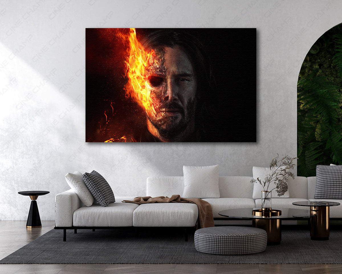 Keanu Reeves Ghost Rider Fan Art Canvas