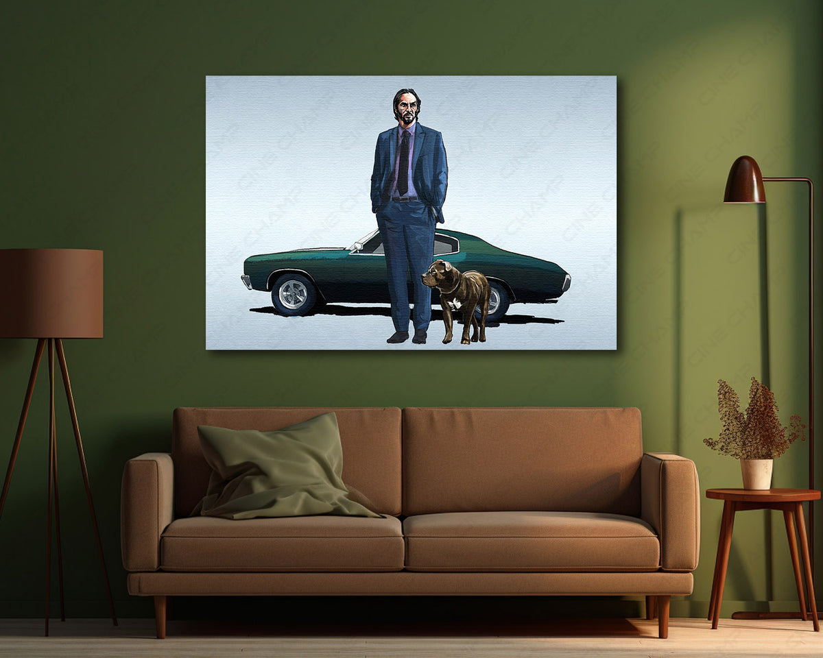 Keanu Reeves Mustang cinematic artwork