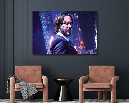 Keanu Reeves action hero wall artwork