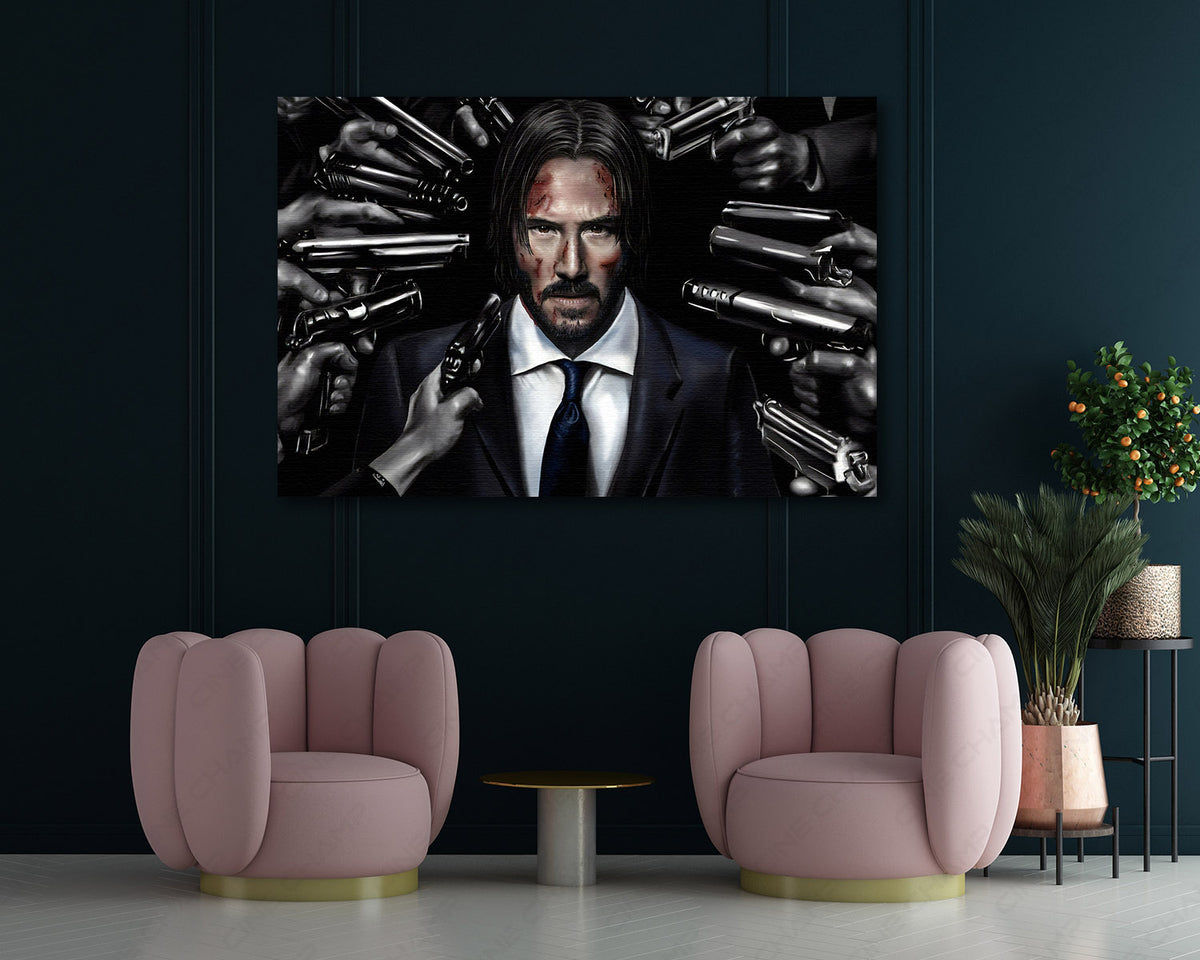 Keanu Reeves action movie canvas