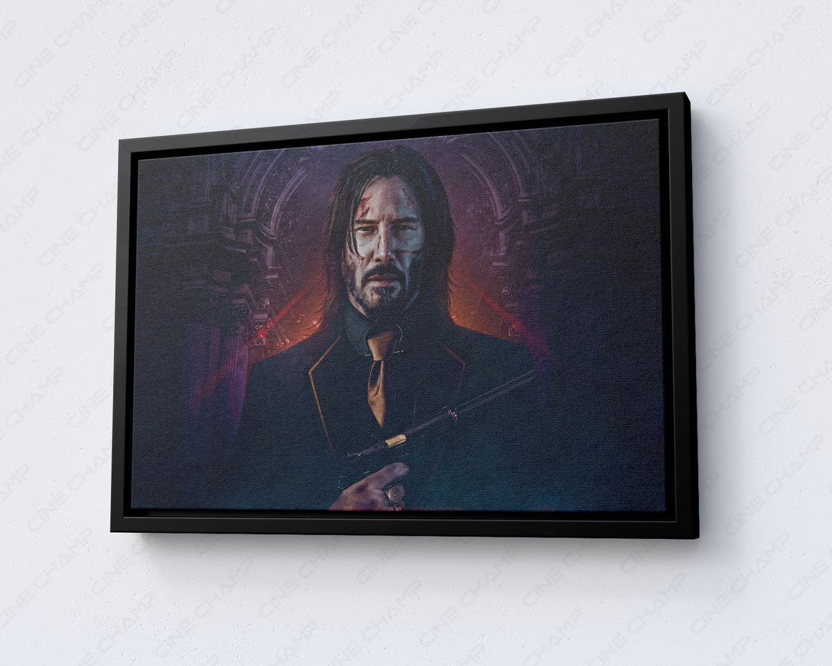 Keanu Reeves assassin character wall artwork