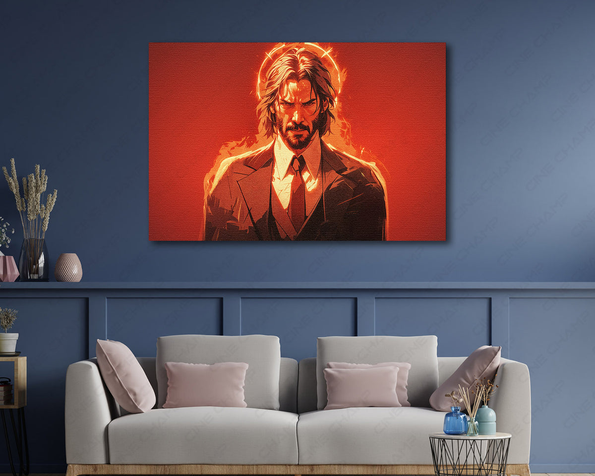 Keanu Reeves focused John Wick canvas print
