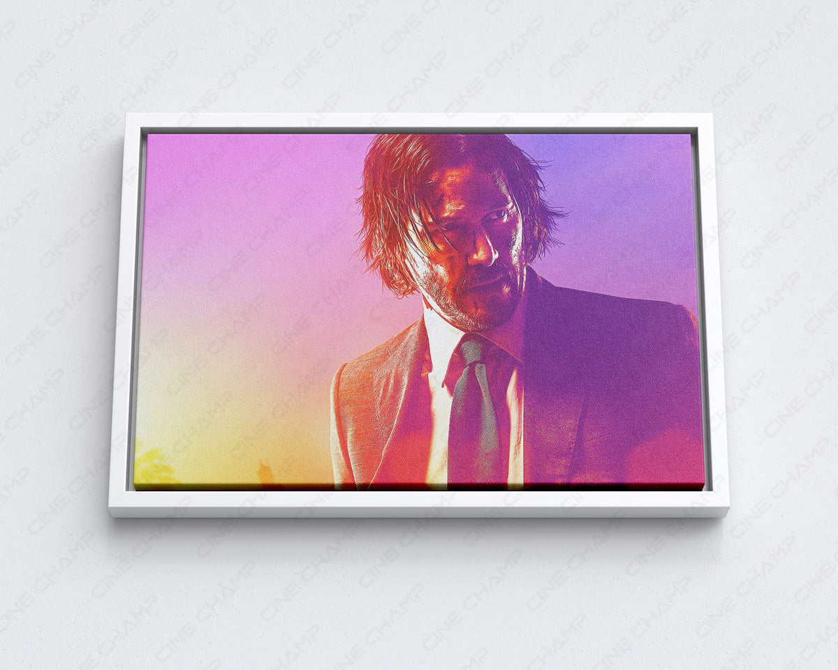 Keanu Reeves iconic character wall artwork