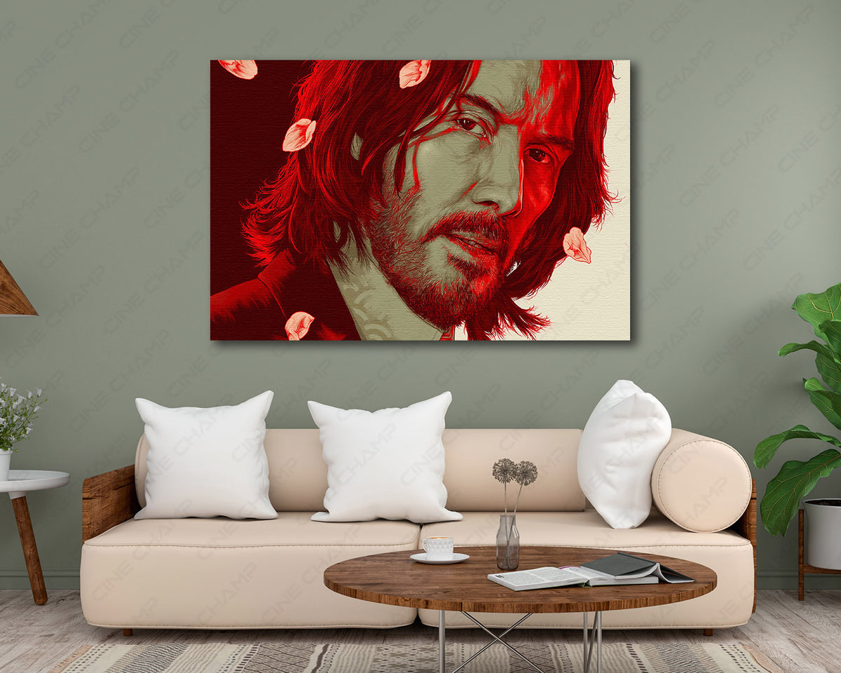 Keanu Reeves illustrated character canvas print