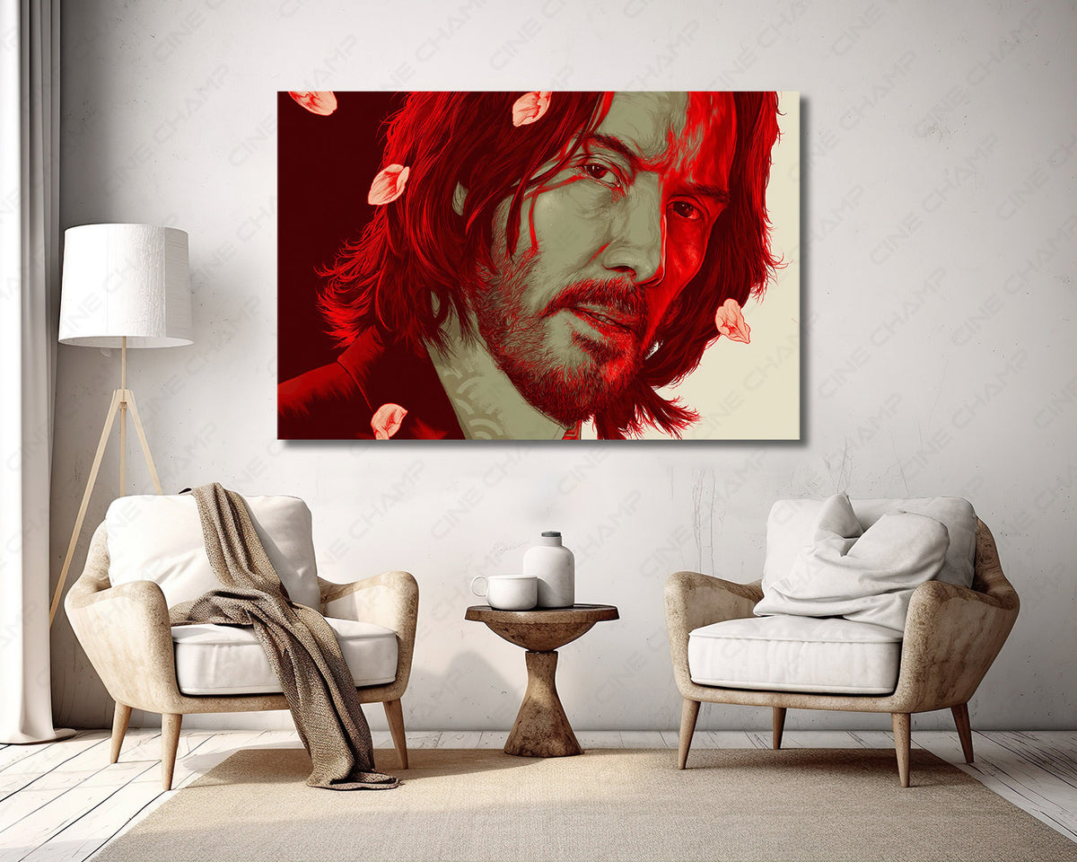 Keanu Reeves inspired illustration wall art