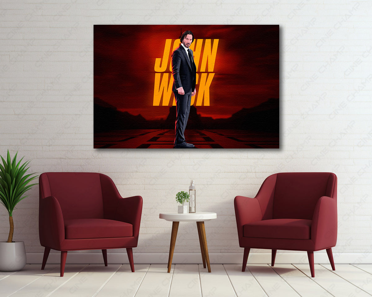Keanu Reeves intense action canvas wall display