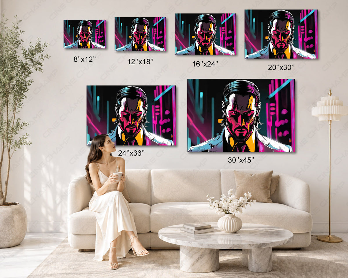 Keanu Reeves modern cinematic wall artwork