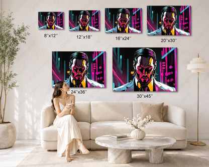 Keanu Reeves modern cinematic wall artwork