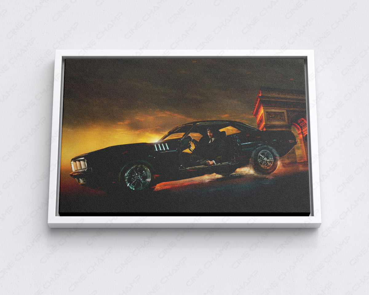 Keanu Reeves muscle car inspired canvas art