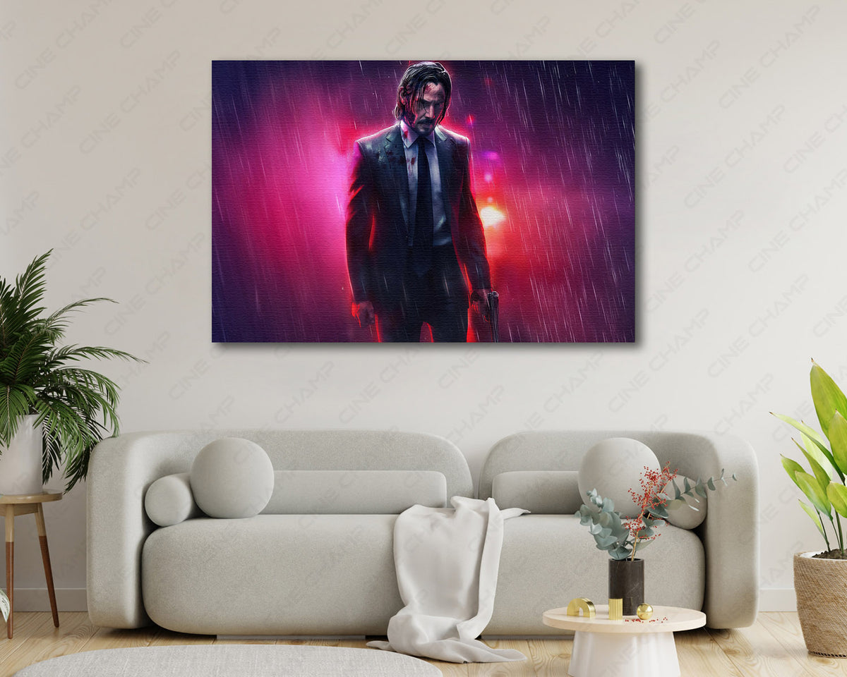 Keanu Reeves sophisticated John Wick canvas print