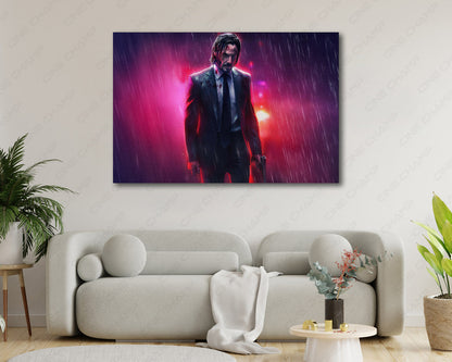 Keanu Reeves sophisticated John Wick canvas print