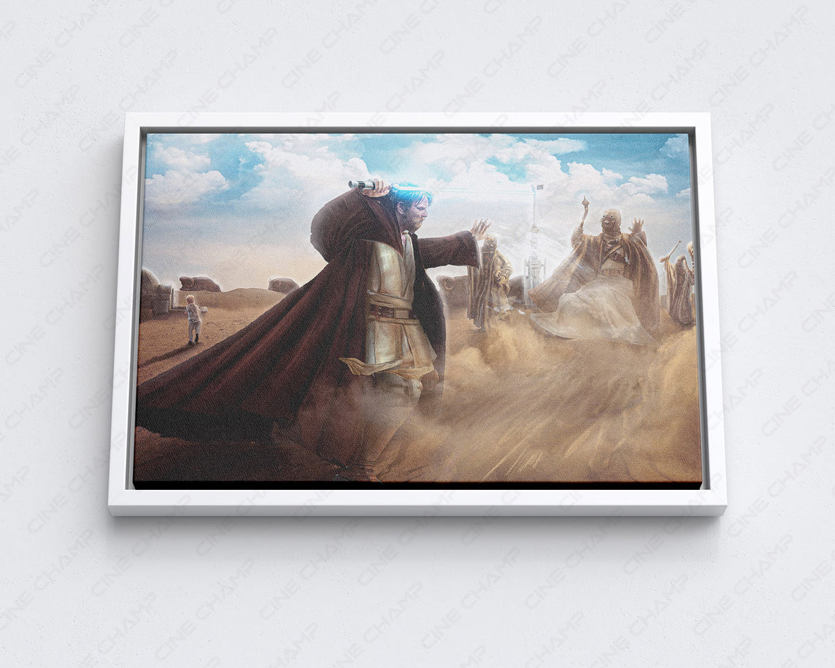 Kenobi vs Sand People Movie Wall Art