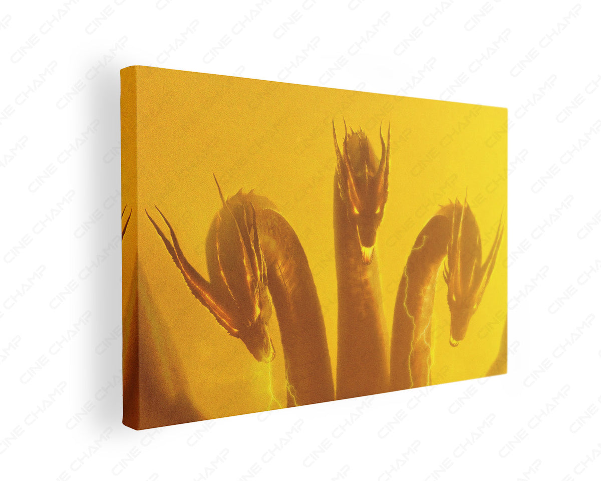 King Ghidorah kaiju canvas print