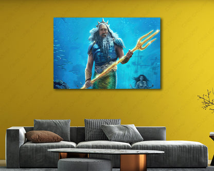 King Triton Little Mermaid Canvas Print