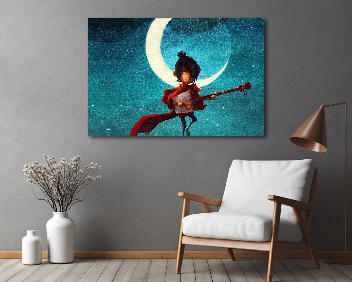 Kubo and the Two Strings canvas wall art featuring fantasy-inspired artwork printed on premium canvas for home and office decor.