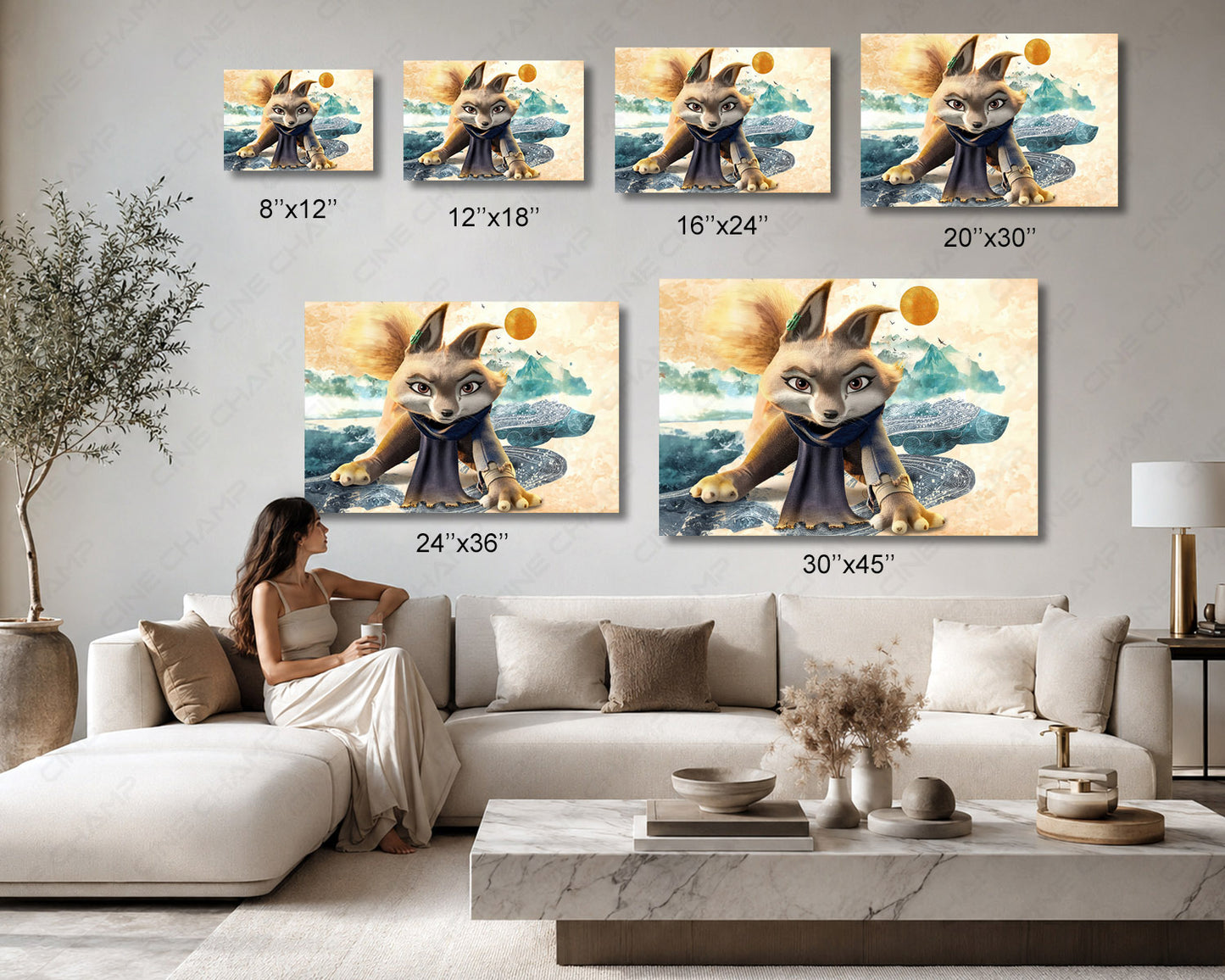 Zhen Kung Fu Panda inspired movie wall art available in multiple canvas sizes for every space