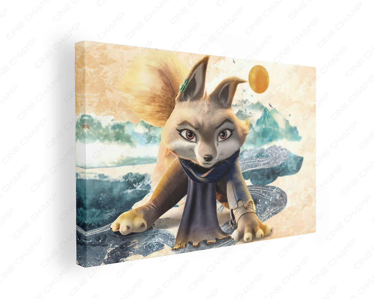 Zhen Kung Fu Panda inspired canvas gallery wrap wall art for modern home, office, and theater decor