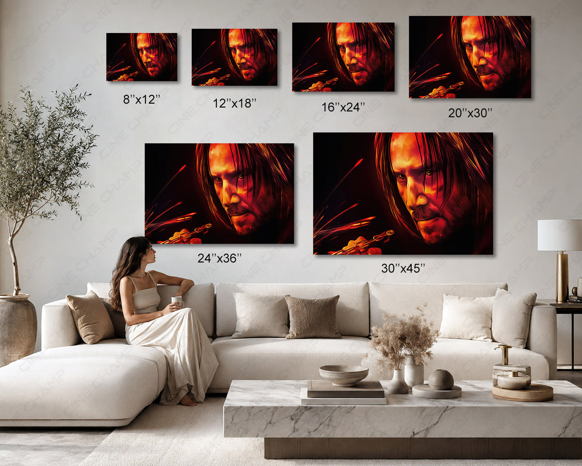 Legendary John Wick badass movie canvas display