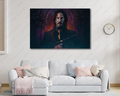 Legendary John Wick dark cinematic canvas print