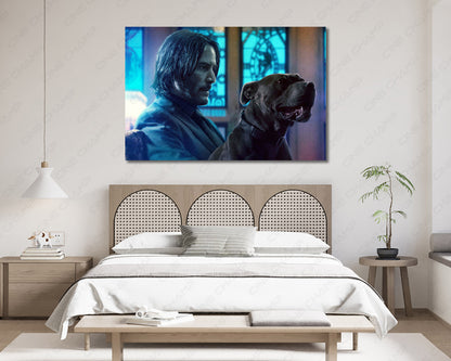 Legendary assassin and dog movie canvas art