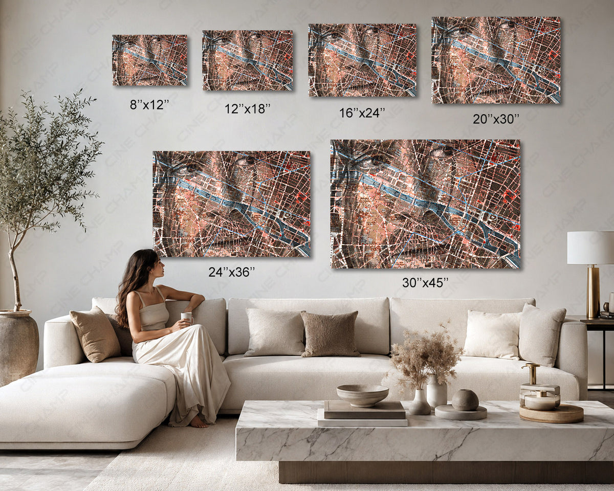 Legendary assassin world map inspired canvas art