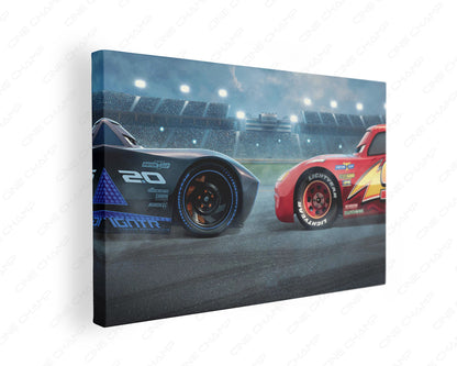 Lightning McQueen & Cruz Ramirez Canvas Print Gallery Wrap Featuring Disney Pixar Cars Inspired Wall Artwork