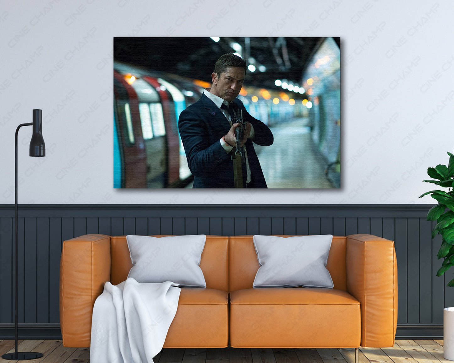 London Has Fallen action movie poster canvas in luxury living room.