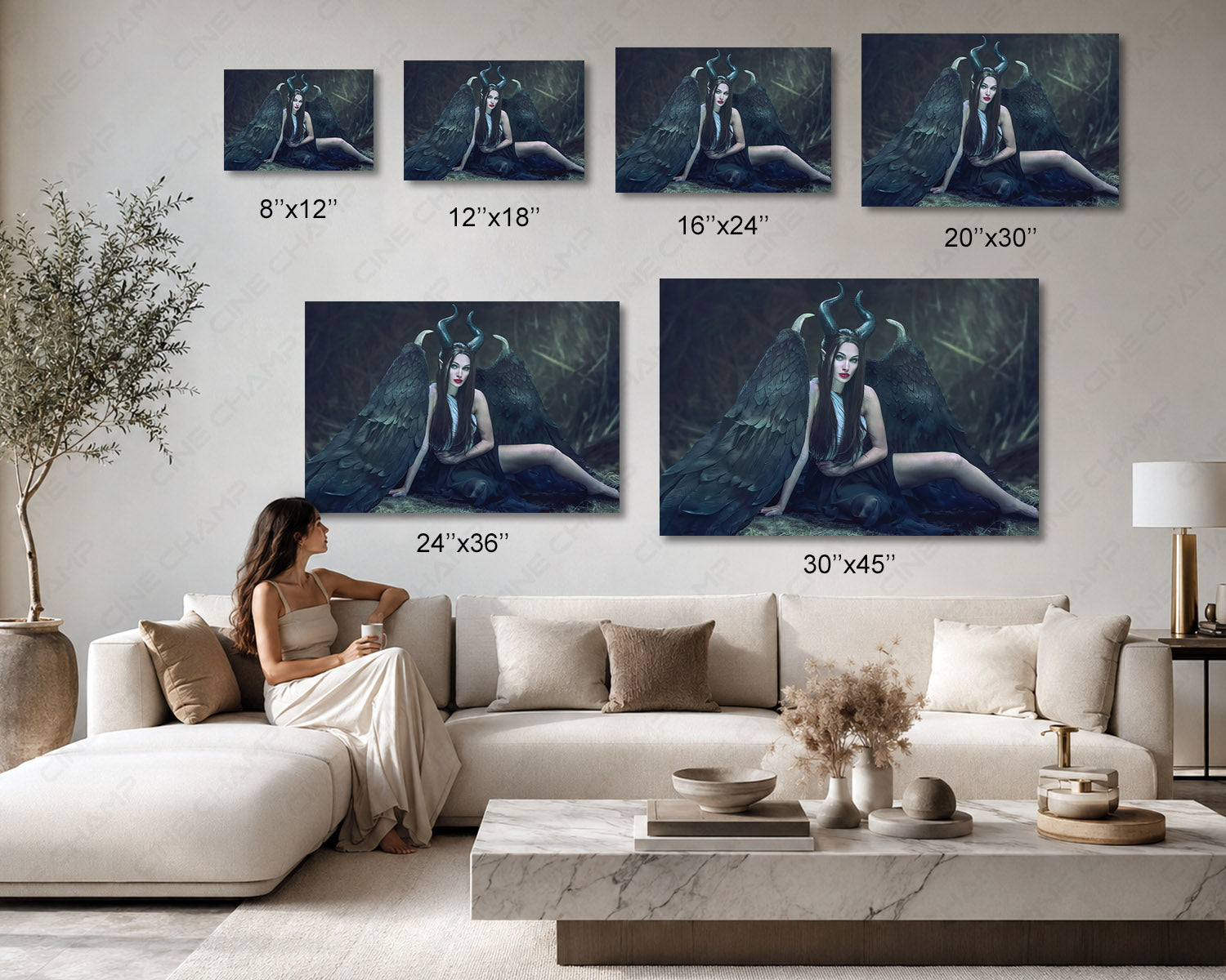Maleficent Canvas Print Available in Multiple Sizes for Office, Home Office, Living Room, Bedroom, Entertainment Room, and Workspace Decor