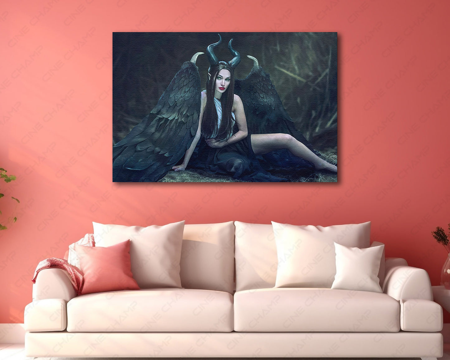 Maleficent Canvas Print Enhancing a Professional Workspace with Cinematic Fantasy Wall Decor