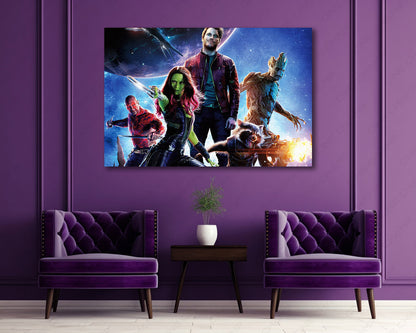 Marvel superhero space canvas artwork