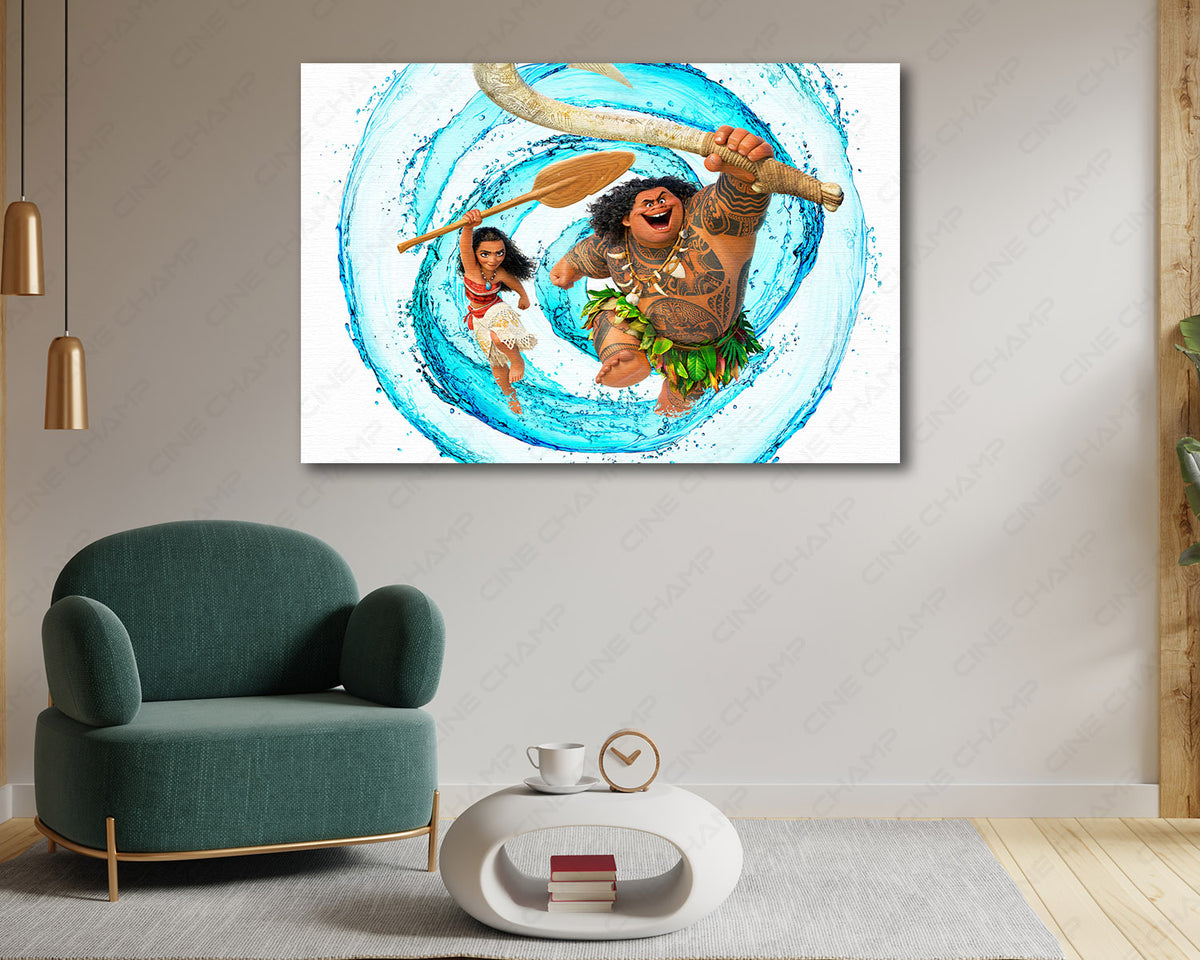 Maui and Moana tropical artwork