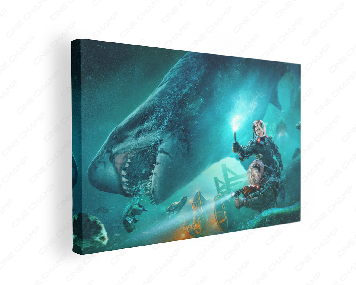 Meg 2 Megalodon Shark Canvas Poster