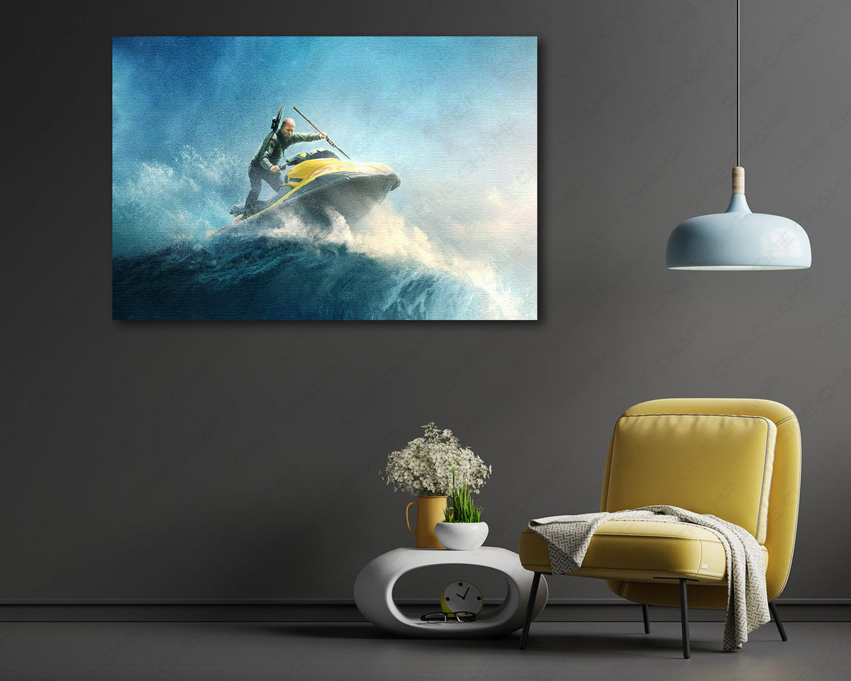 Meg 2 giant shark canvas print