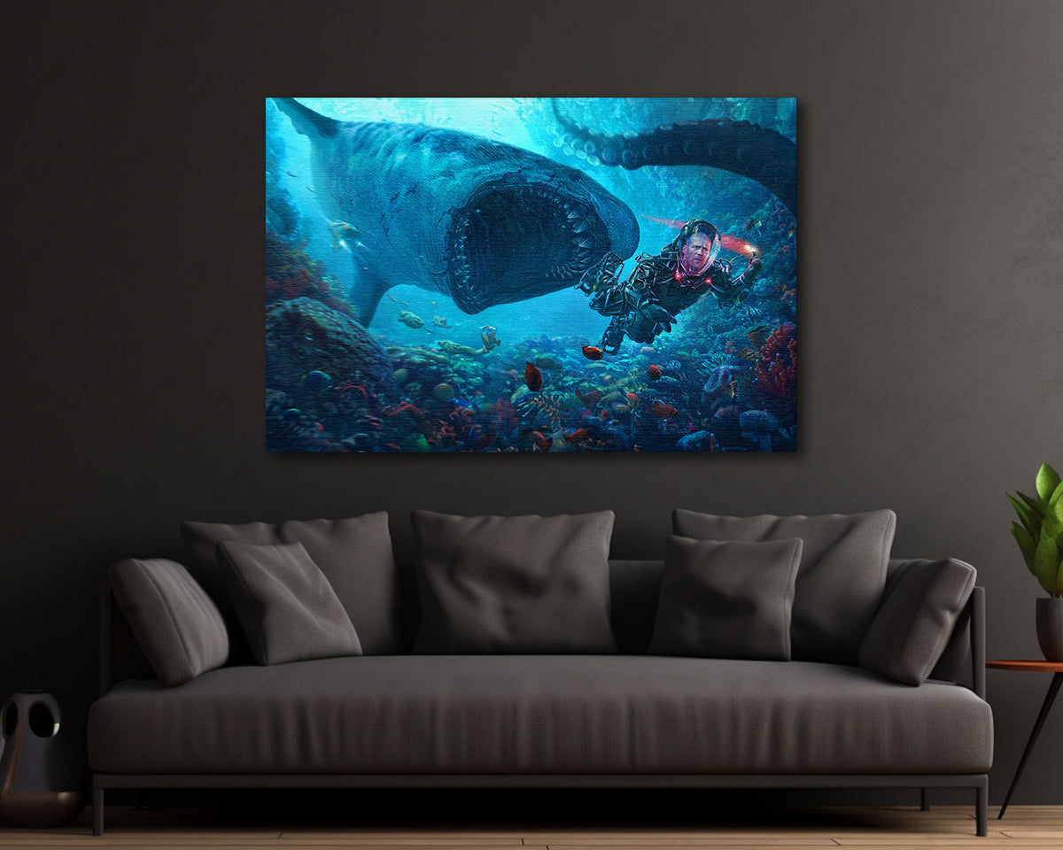 Meg 2 megalodon canvas print